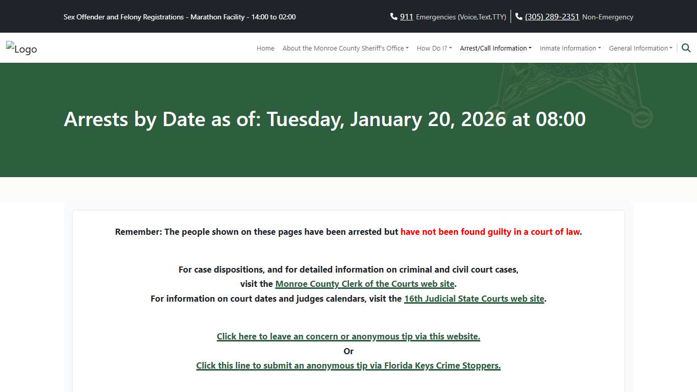 M.C.S.O - Current Arrests